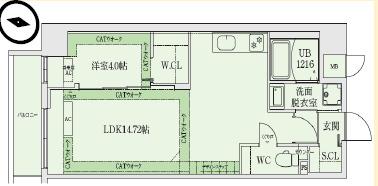 LEGALAND猫 MIYAKOJIMA(1LDK/5階)の間取り写真