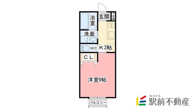 シャルム絆(1K/1階)の間取り写真