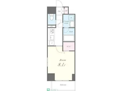 TANNE(1K/6階)の間取り写真