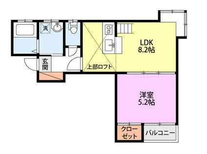 セレンディピティ(1LDK/2階)の間取り写真