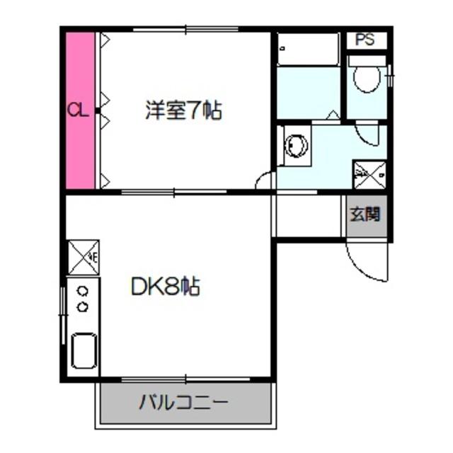グランツ鴫野東(1DK/3階)の間取り写真