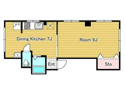 長沼ビル(1DK/2階)の間取り写真