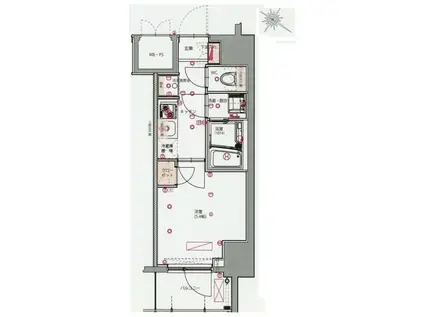 ハーモニーレジデンス川崎002(1K/8階)の間取り写真