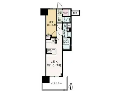 オープンレジデンシア泉(1LDK/7階)の間取り写真