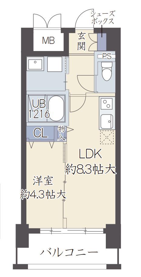 パークサイド本町(1LDK/9階)の間取り写真