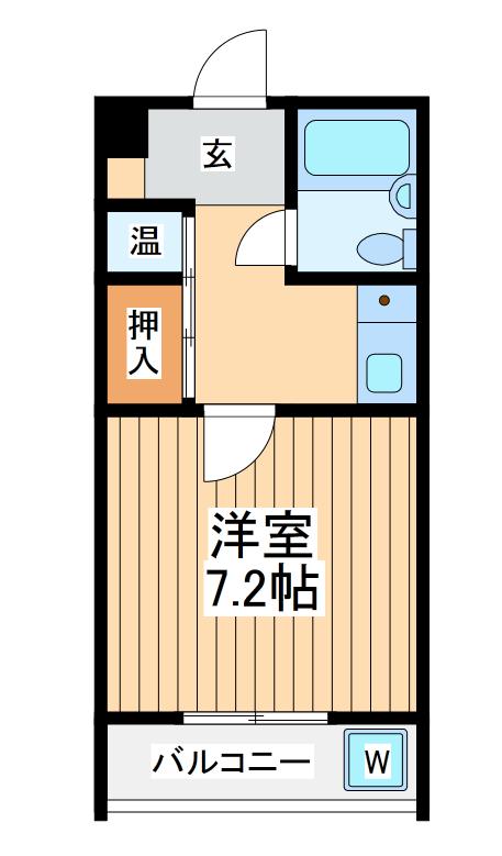 東林間ハイツ(1K/2階)の間取り写真