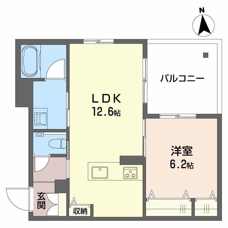 GREEN FOREVER 桜山(1LDK/2階)の間取り写真