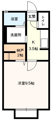 パル平塚II(1K/1階)の間取り写真