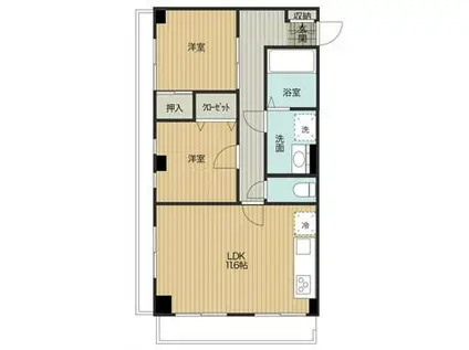 RR HIRANO(2LDK/5階)の間取り写真