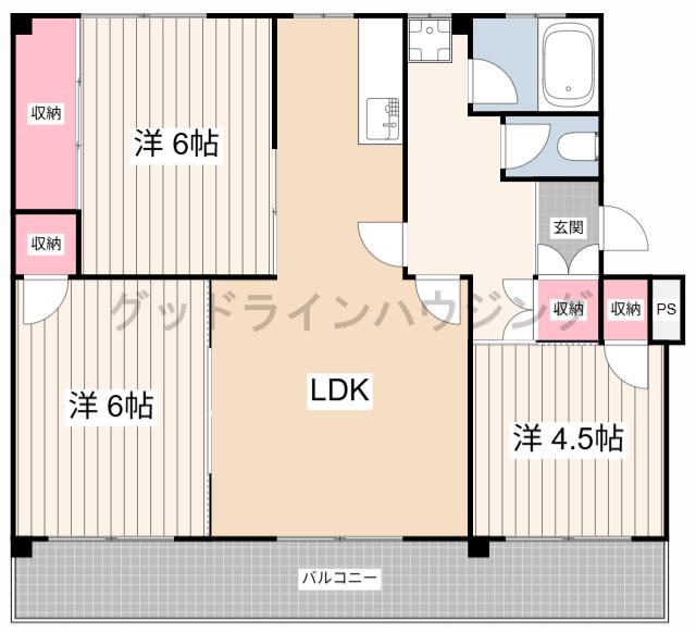 ヴィラナリー加東III1号棟(3LDK/3階)の間取り写真
