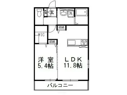 ルーエンハイム(1LDK/2階)の間取り写真