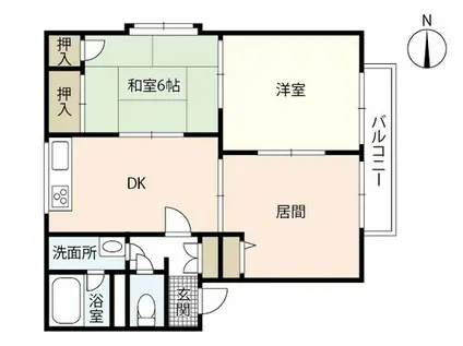 バルヴェール東雲 B棟(3DK/2階)の間取り写真