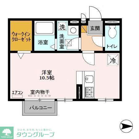 モナリエ古ヶ崎II(ワンルーム/2階)の間取り写真