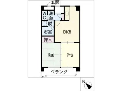 CS御前場(2DK/4階)の間取り写真