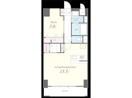 アルカス聖蹟(1LDK/6階)の間取り写真