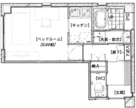 セレンディピティ本山(1K/2階)の間取り写真