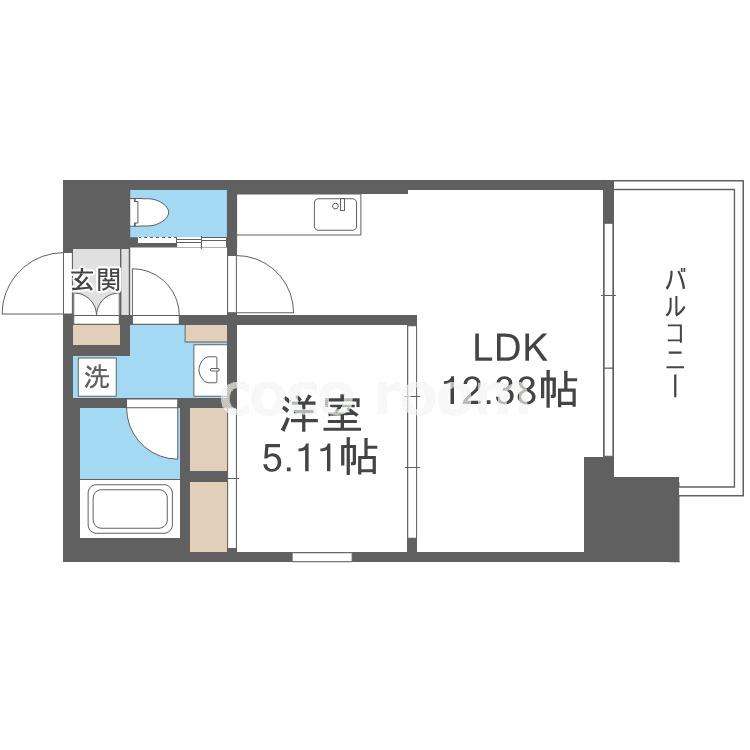 プレジオ阿波座(1LDK/12階)の間取り写真