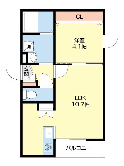 リリーフ宮の森(1LDK/2階)の間取り写真