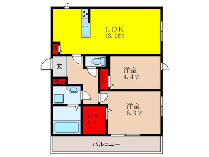 マ・メゾン・プレミール(2LDK/2階)の間取り写真