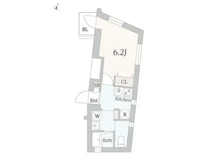 GRANDUO三軒茶屋7(1K/3階)の間取り写真