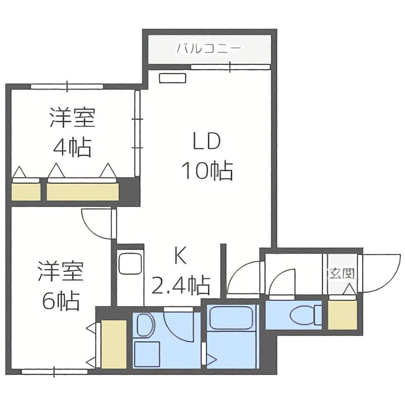 レガリア美園(2LDK/3階)の間取り写真