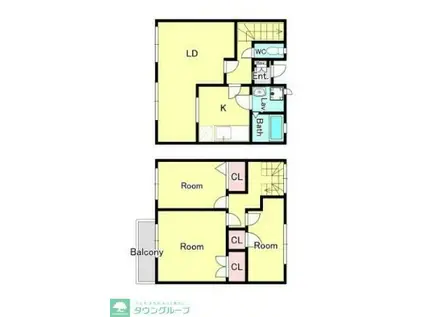 フレグランス玉川学園A・B(3LDK/1階)の間取り写真