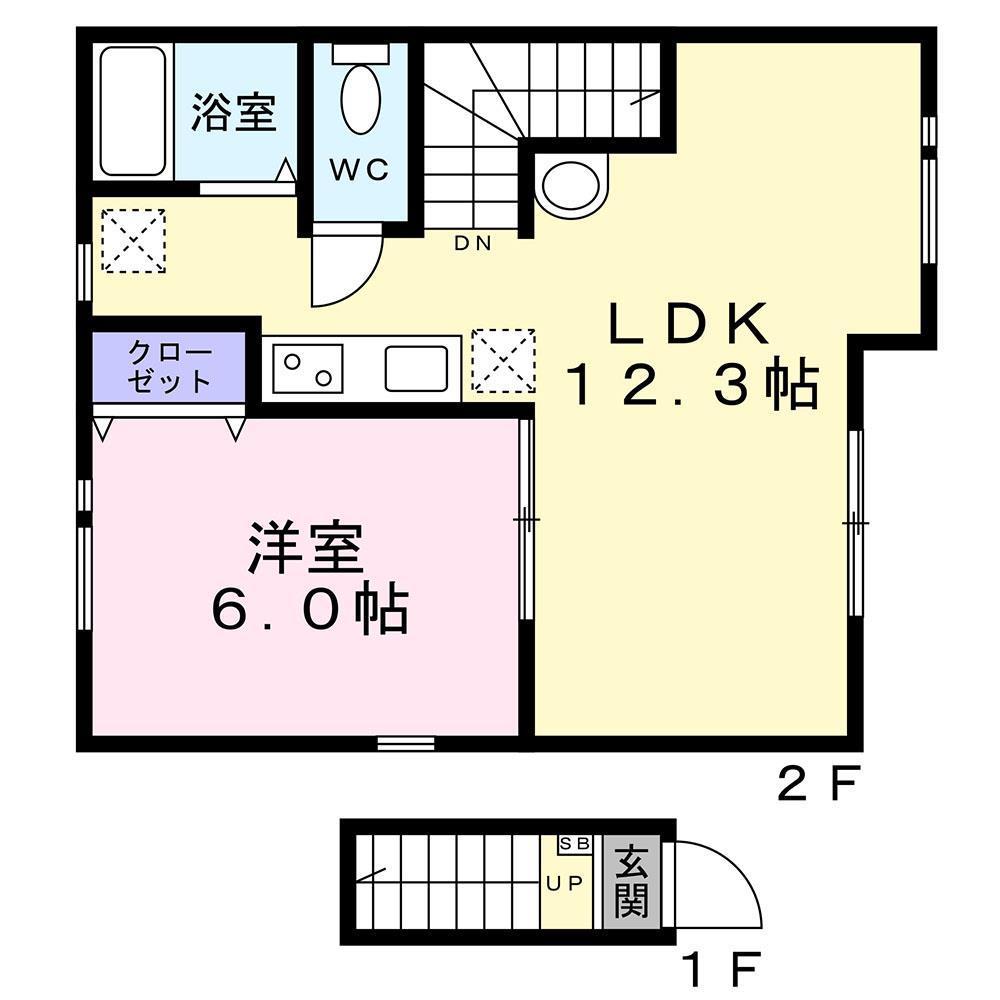 TS HOUSE B(1LDK/2階)の間取り写真
