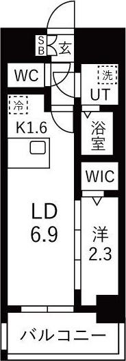 メイクスアート名古屋城西(1LDK/5階)の間取り写真
