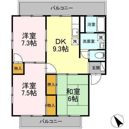 オリヴィエ東川口(3DK/3階)の間取り写真
