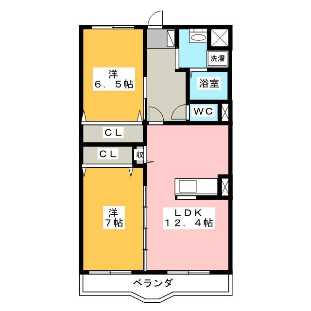 メゾンエスポワール(2LDK/1階)の間取り写真