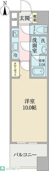 ヴィルクレア桜山(1K/5階)の間取り写真
