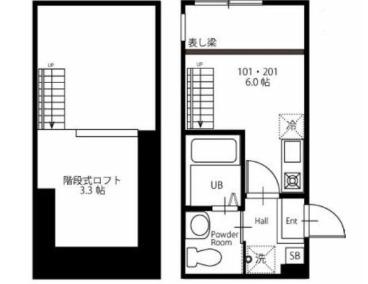 ハーミットクラブハウス横浜久保町(ワンルーム/1階)の間取り写真