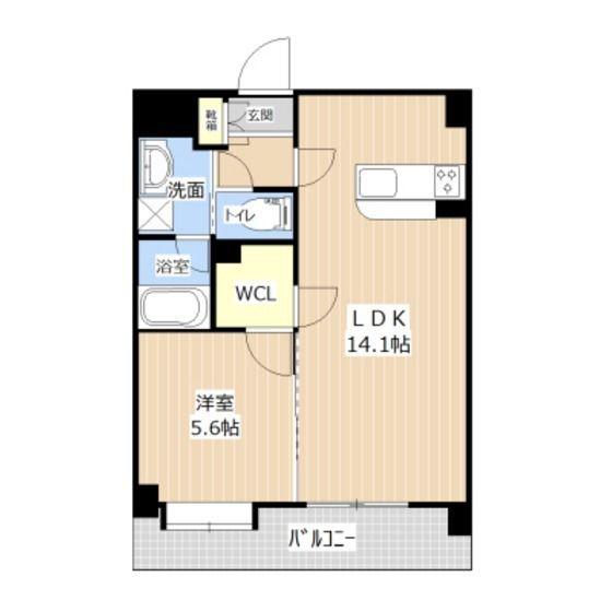 クイーンズ藤崎表参道(1LDK/3階)の間取り写真