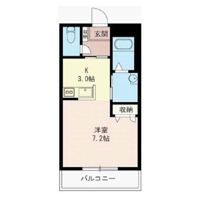 ヴィル・パストラル(1K/1階)の間取り写真