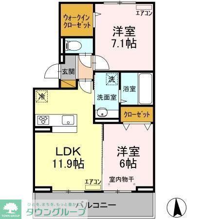 ルピナス(2LDK/3階)の間取り写真
