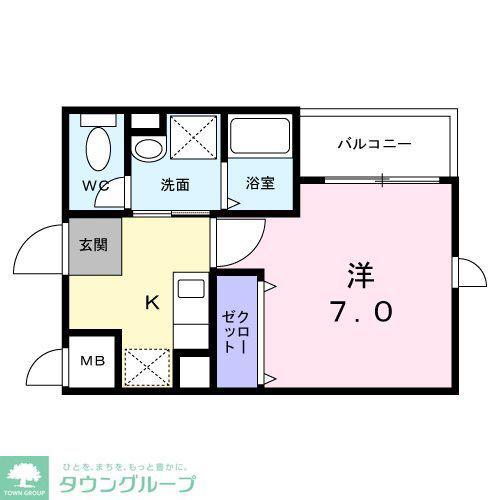 ヴァンベェール27(1K/3階)の間取り写真