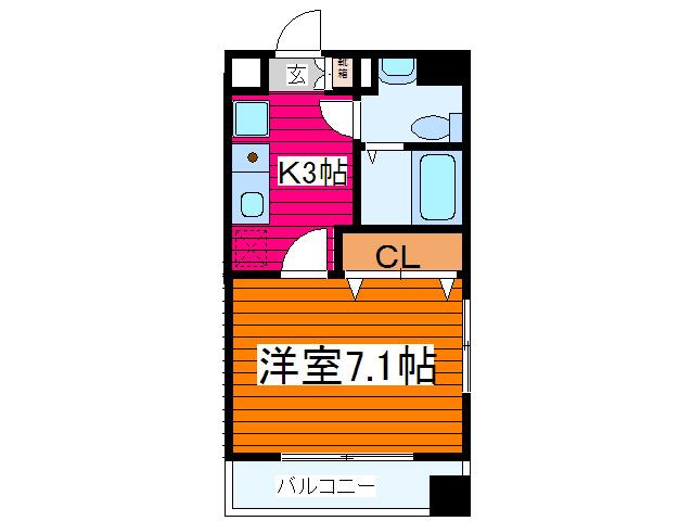 スキラハイツ(1K/2階)の間取り写真