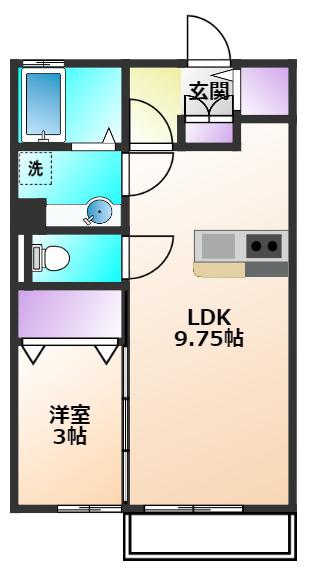 サン クレア I棟(1LDK/1階)の間取り写真