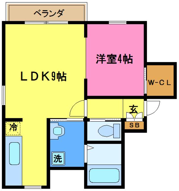 MSフラット(1LDK/2階)の間取り写真
