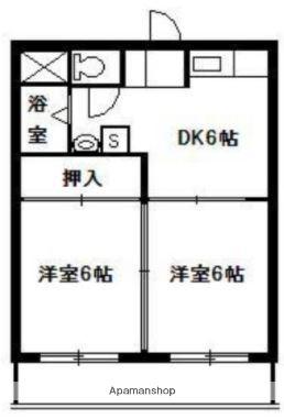 コーポ岩元(2DK/2階)の間取り写真