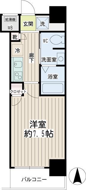 NCONFOR(1K/9階)の間取り写真
