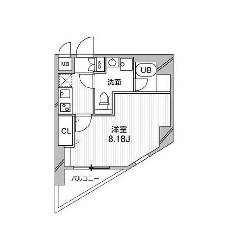 ルクレ西馬込(1K/2階)の間取り写真