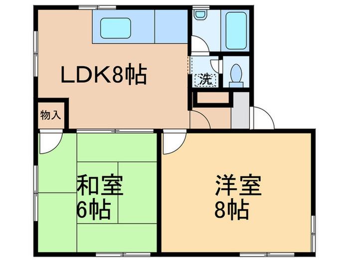 メゾン青葉(2LDK/2階)の間取り写真
