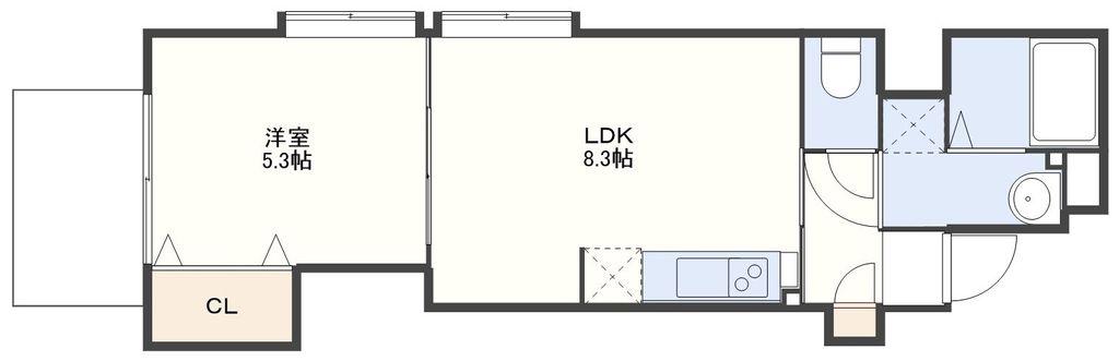 フォートうらかみ(1LDK/3階)の間取り写真