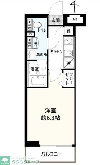SHOKEN RESIDENCE 川崎(1K/1階)の間取り写真