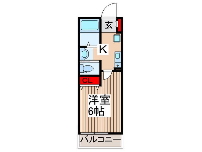 MELLAS西大宮IV(1K/2階)の間取り写真