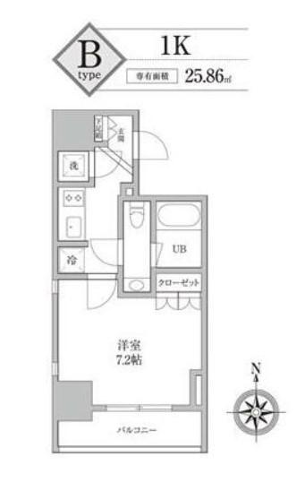 KDXレジデンス神田(1K/2階)の間取り写真