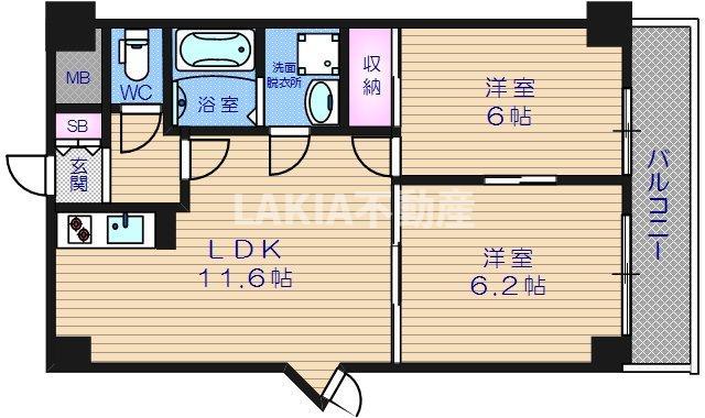 シンケビルTWIN(2LDK/2階)の間取り写真