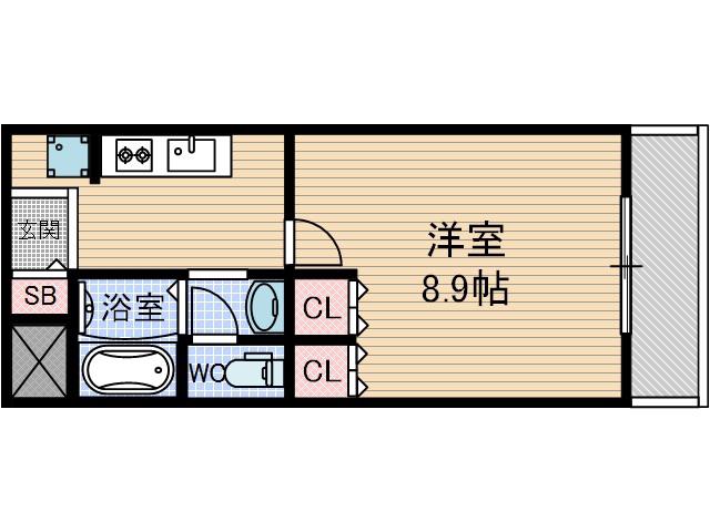 ソレイユ(1K/3階)の間取り写真