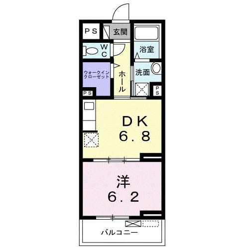 サン クレール(1DK/3階)の間取り写真